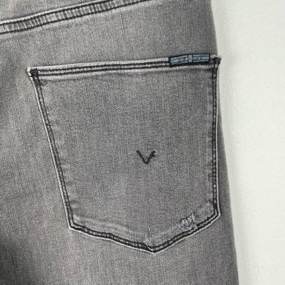 Hudson Kass High Rise Straight Ankle Jeans Grey Distressed Raw Hem Size 27 - Picture 9 of 10